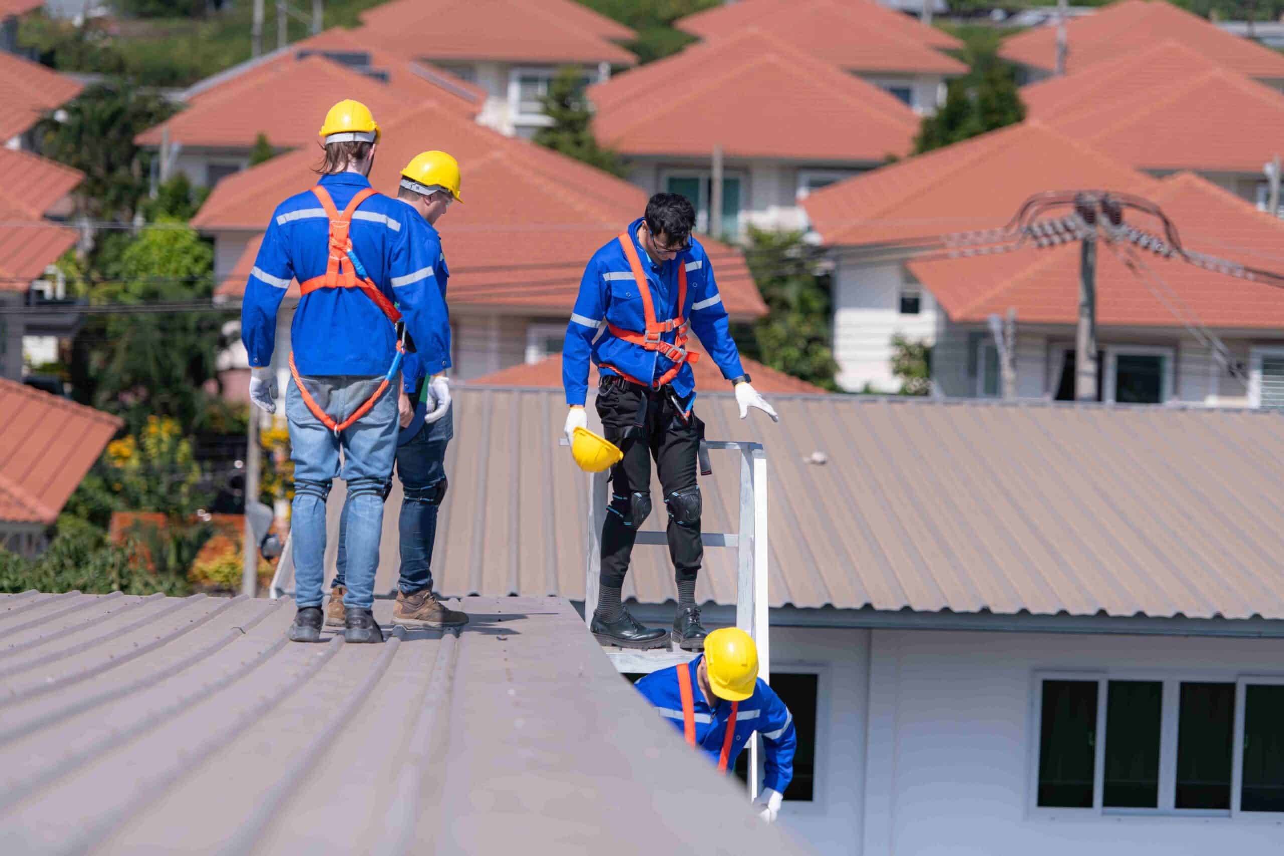 Skyline Roofing crew working on a Herndon area roof