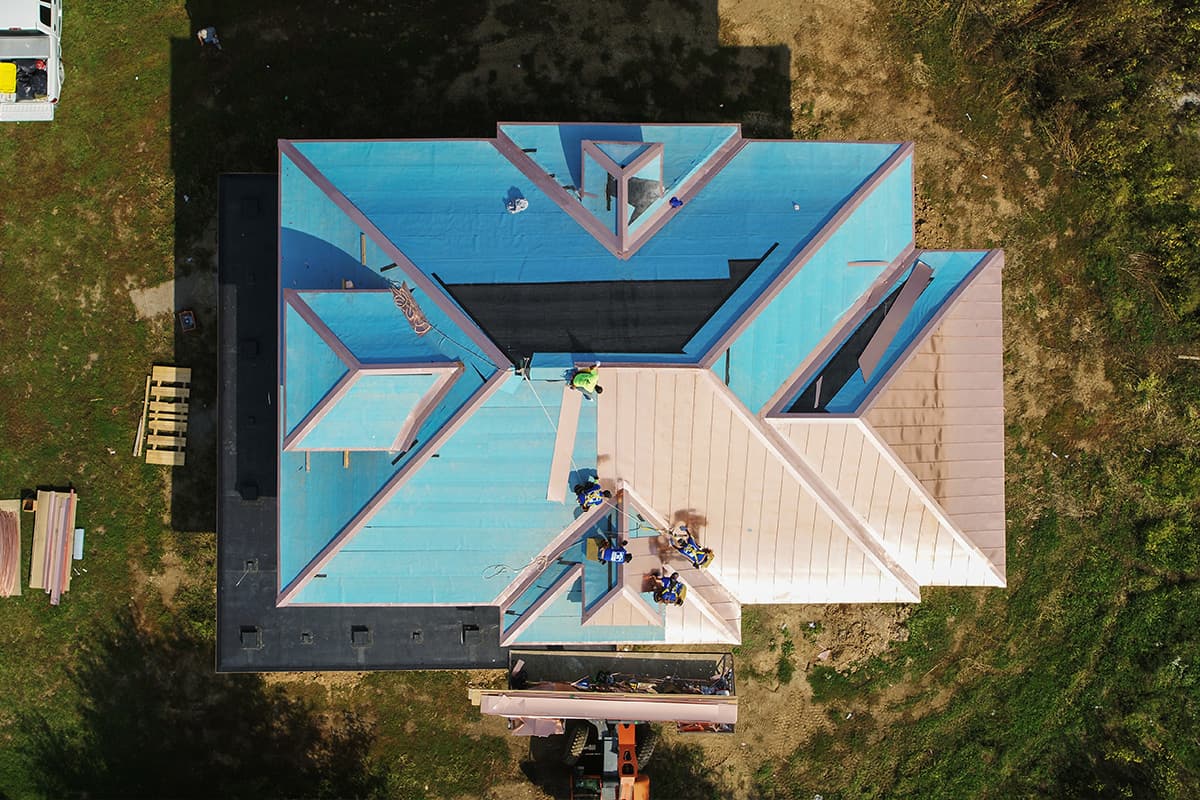Skyline Roofing crew working on a Sterling area roof
